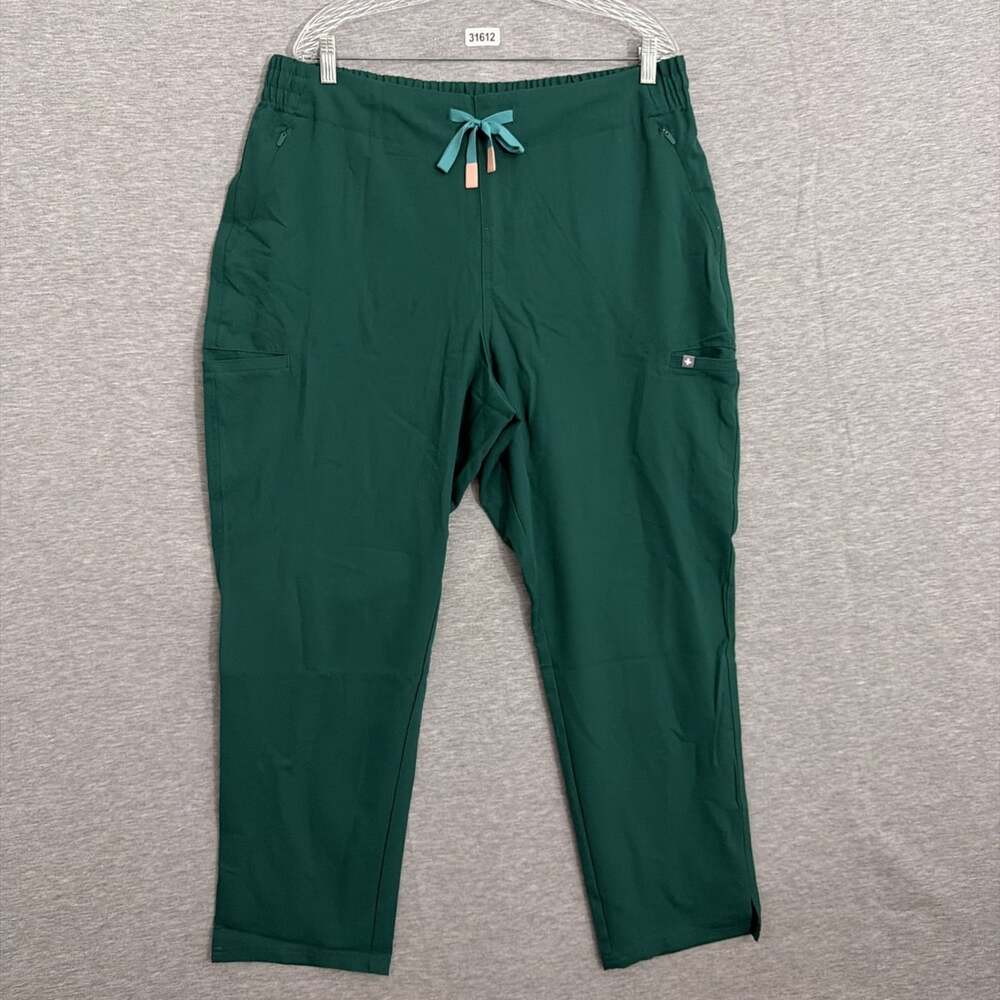 NWT FIGS Womens Size 2XL XXL Petite Hunter Green Evans Scrub Pants